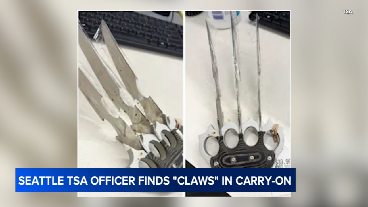 'Wolverine-style claws' discovered in carry-on bag at Seattle airport security: TSA
— WABC-TV Eyewitness News (ABC7 NY)